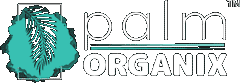 Palm Organix Logo White with black background